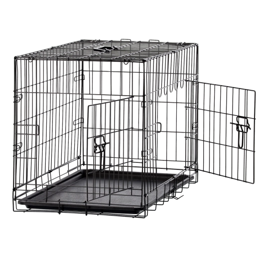 Gabbia kennel pieghevole in metallo per cane, taglia L 76 × 45 × 51,5 cm