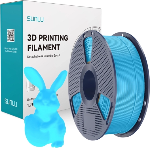 Sunlu PLA filament, ki sveti v temi, moder 1 kg