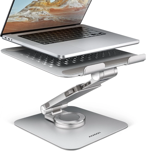 Aluminum Laptop Stand AXAGON STND-LR 10–17.3″, 360° Rotating, Gray