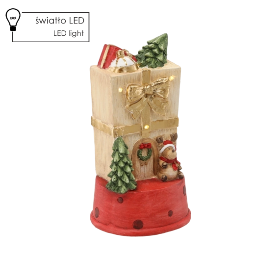 Figurine de Noël maison avec renne LED 22 × 21 × 40 cm