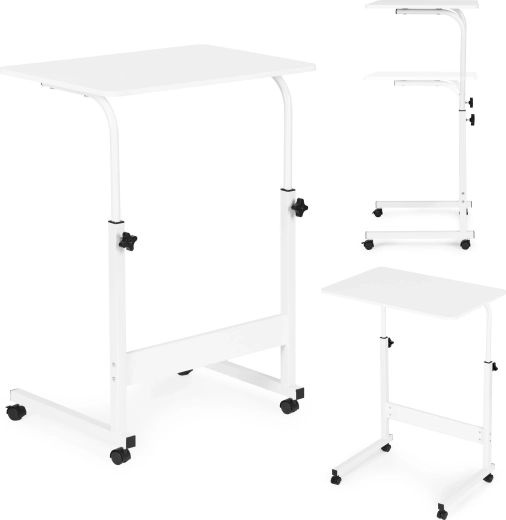 Mobile laptop side table for sofa and armchair, white ModernHome