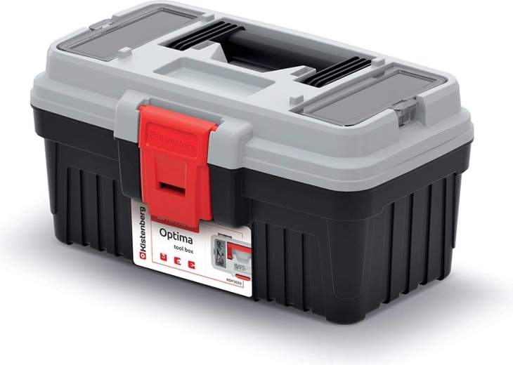 Valigetta per attrezzi Optima, grigia, 296 × 178 × 153 mm