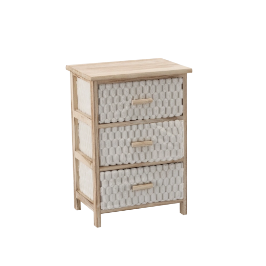 Chest of drawers with 3 fabric drawers 40 × 29 × 58 cm