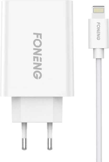 Snellader Foneng met één USB‑poort 10,5 W + USB‑Lightning‑kabel