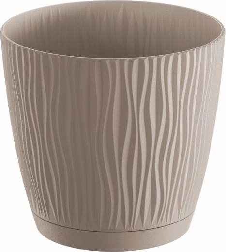 Vaso Sandy P con sottovaso 18,8 cm moka