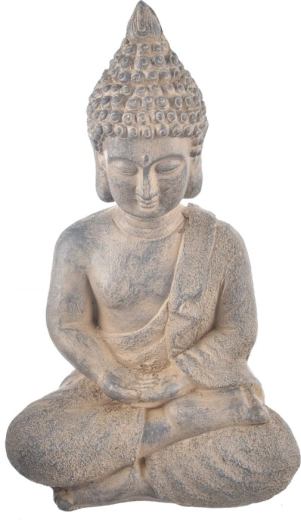 Keramik-Dekoration Buddha grau 41 cm