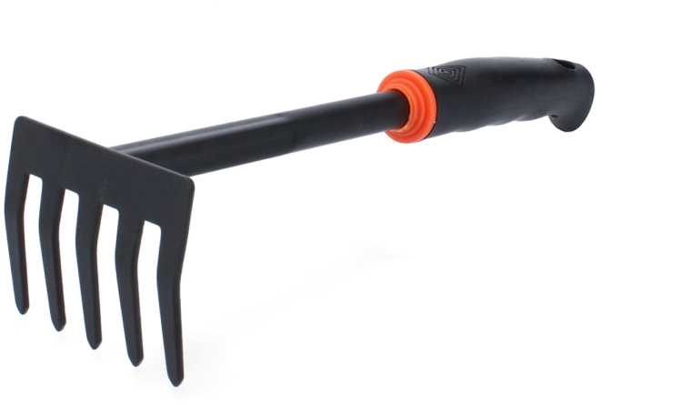 Râteau à main de jardin 28,5 × 8,7 cm noir