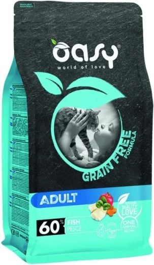 Oasy bezobilné granule pre dospelé mačky s rybou 0,3 kg