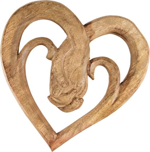 Decorazione cuore in mani in legno di mango