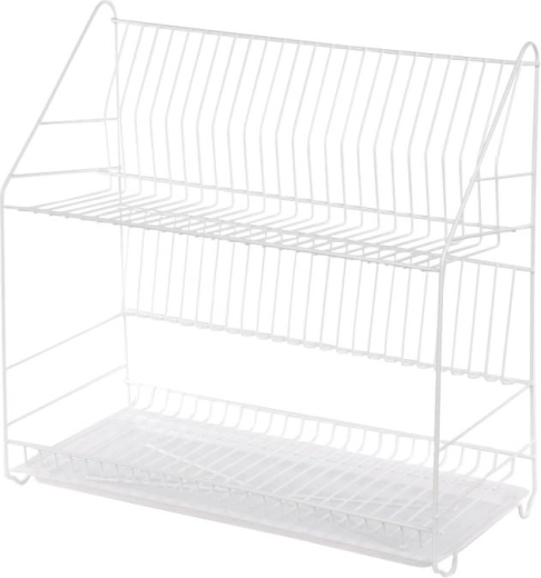 Égouttoir à vaisselle 2 niveaux 50 cm blanc