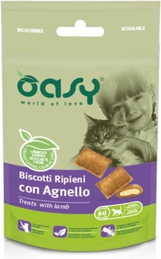 Oasy priboljški za mačke z jagnjetino 60 g