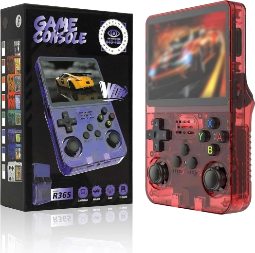 Console da gioco portatile Renew Force R36S rossa 64 GB