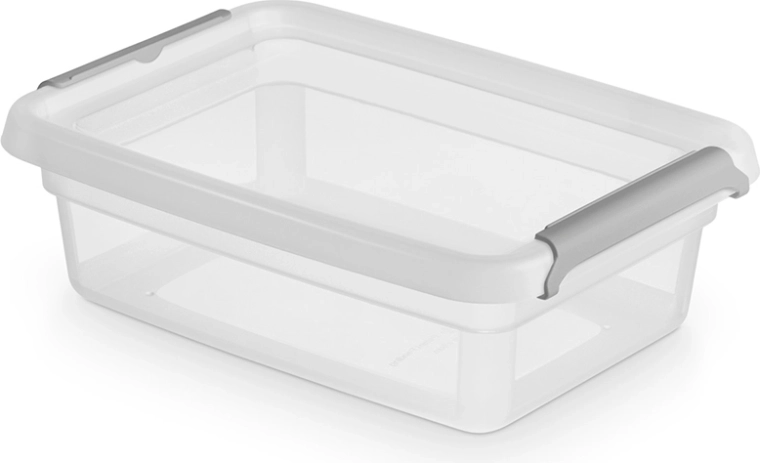 Basestore boîte en plastique avec couvercle à clips 1 l