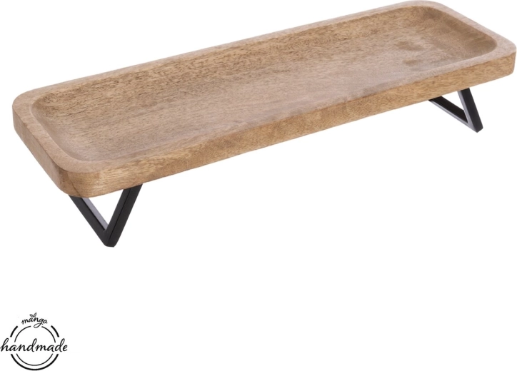 Vassoio Mango in legno e metallo 46 × 16 cm