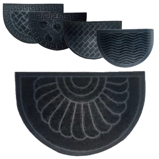 Halvcirkelformet gummimåtte 40 × 60 cm