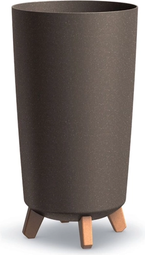 Cache-pot sur pieds Gracia Tubus Slim Eco Wood 24 cm – café