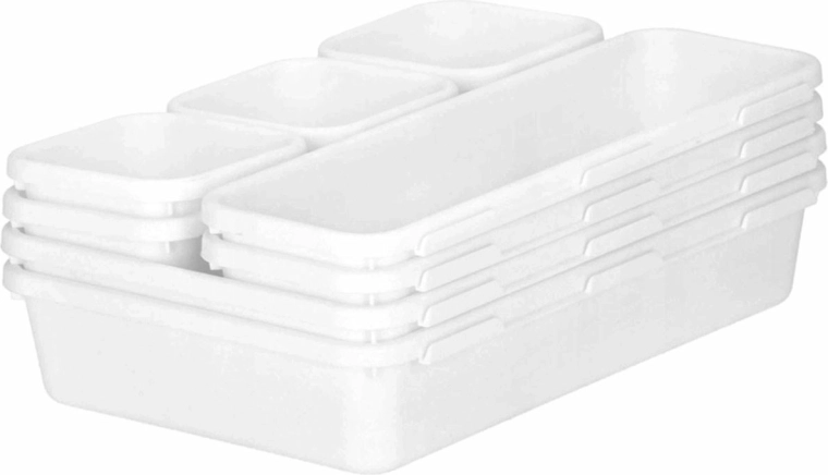 Ag641c modulært 8-delt organizer hvid