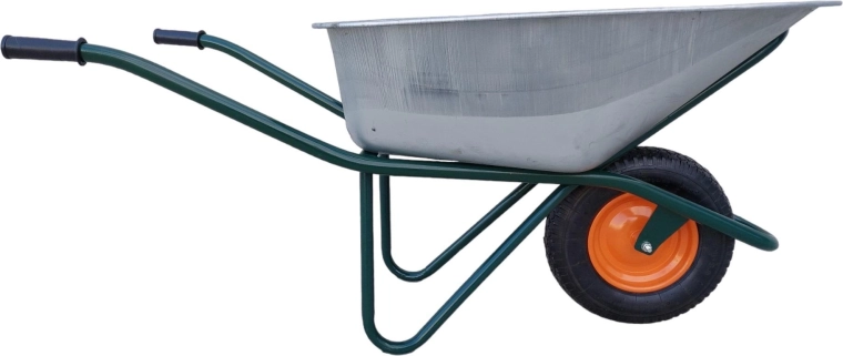 Garden wheelbarrow with galvanized 100 l tray, pneumatic wheel