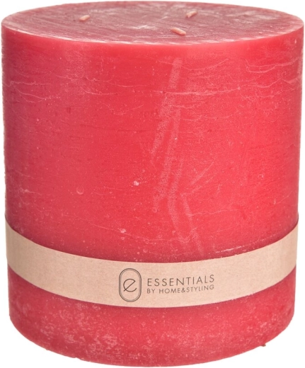 Candela decorativa rossa formato grande 14 × 14 × 14 cm