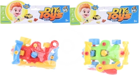 Screw-together plastic race car for kids