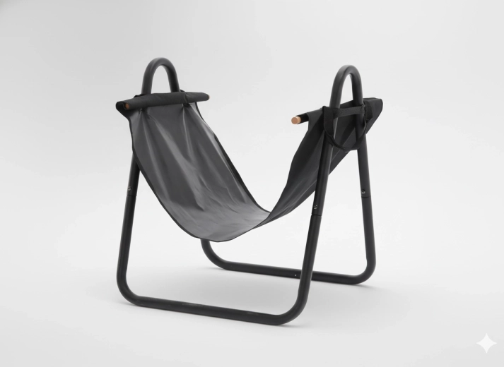 Metal firewood rack with portable bag 40 × 45 × 50 cm