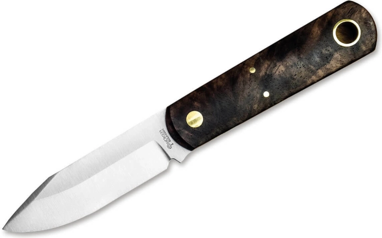 Fixed Knife Böker Barlow BFF, Walnut Wood, Leather Sheath