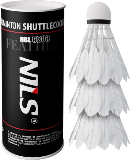 Nils NBL6203 Feather Badminton Shuttlecocks, 3 pcs