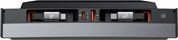 répartiteur baseus t-space pro tesla avec câbles USB-C rétractables (noir)