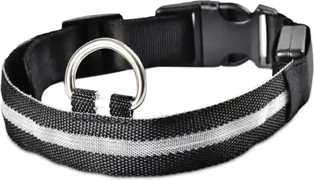 Collare luminoso a LED per cani e gatti 32-37 cm nero