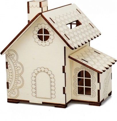 Magic of Wood wooden coin bank – cottage with candle
