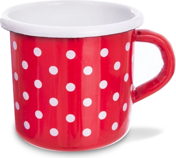 Enamel Mug Red with Polka Dots TECKA 400 ml