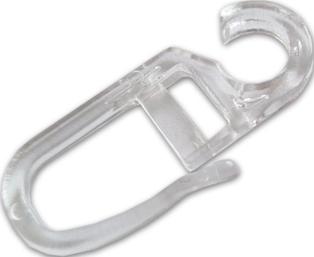 Crochets de rideaux transparents, plastique, lot de 10 pièces