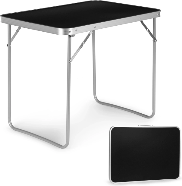 Folding camping picnic table 80 × 60 cm, black