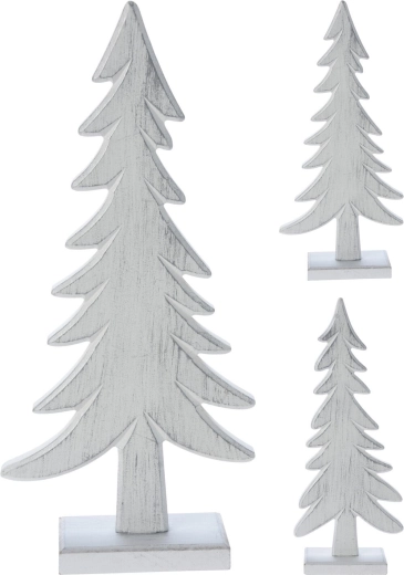 Arbre décoratif en bois 33 cm – blanc