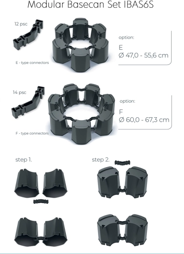 Modulaire voet voor regenton in antraciet