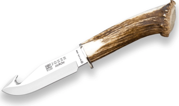 JOKER CN74 hunting knife Desollador Huron 11 cm, antler, leather sheath
