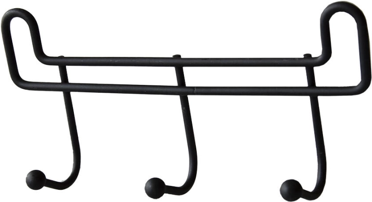Appendiabiti da bagno con 3 ganci, 16 cm, metallo nero