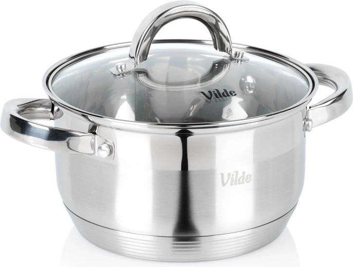 Casserole en acier inoxydable avec couvercle en verre INOXCELLENT 18 cm, 2,5 l