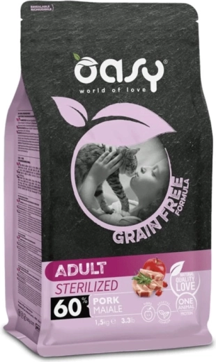Oasy Grain Free Sterilized Pork 1.5 kg