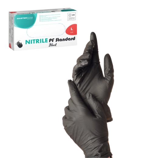 Black nitrile disposable gloves L, powder-free and latex-free