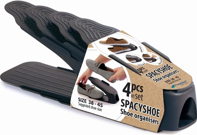 Set di organizer per scarpe Prosperplast Spacyshoe, antracite, 4 pz