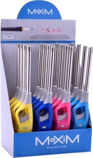 Refillable flame lighter MAXIM 26.5 cm – mix of colors