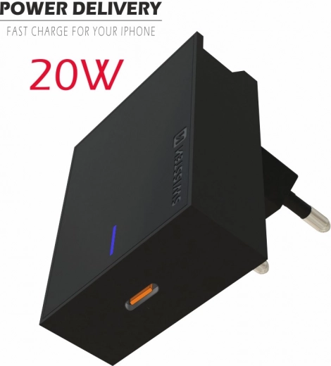 Swissten 20W Power Delivery charger for iPhone - black