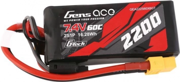 Batteria Gens Ace LiPo 2200mAh 7,4V 60C con connettore XT60