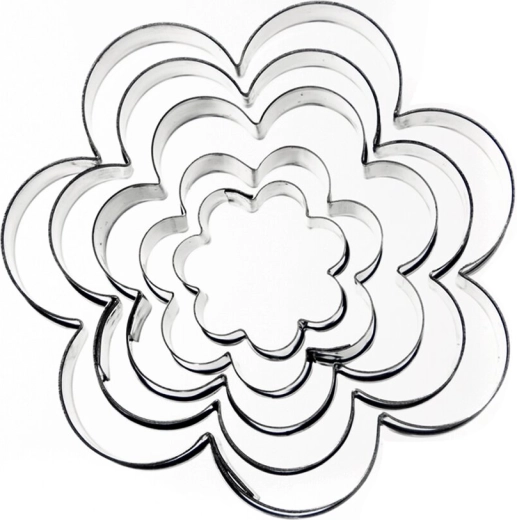 Emporte-pièces en acier inoxydable en forme de fleur – lot de 5 pièces