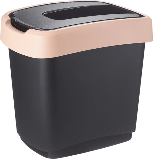 Cestino per la raccolta differenziata con coperchio basculante 15 l nero/marrone pastello