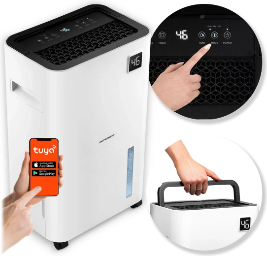 Deumidificatore d’aria a compressore BERDSEN 20 l con Wi‑Fi, bianco