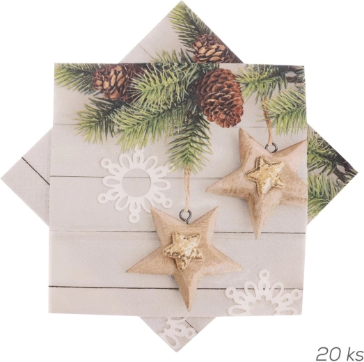 Papirservietter med stjernemotiv 33 × 33 cm 20 stk.
