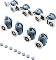 Sæt med ruller og valser til skydedøre i brusekabine, 8 stk.