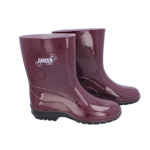 Women's burgundy rubber boots size 37